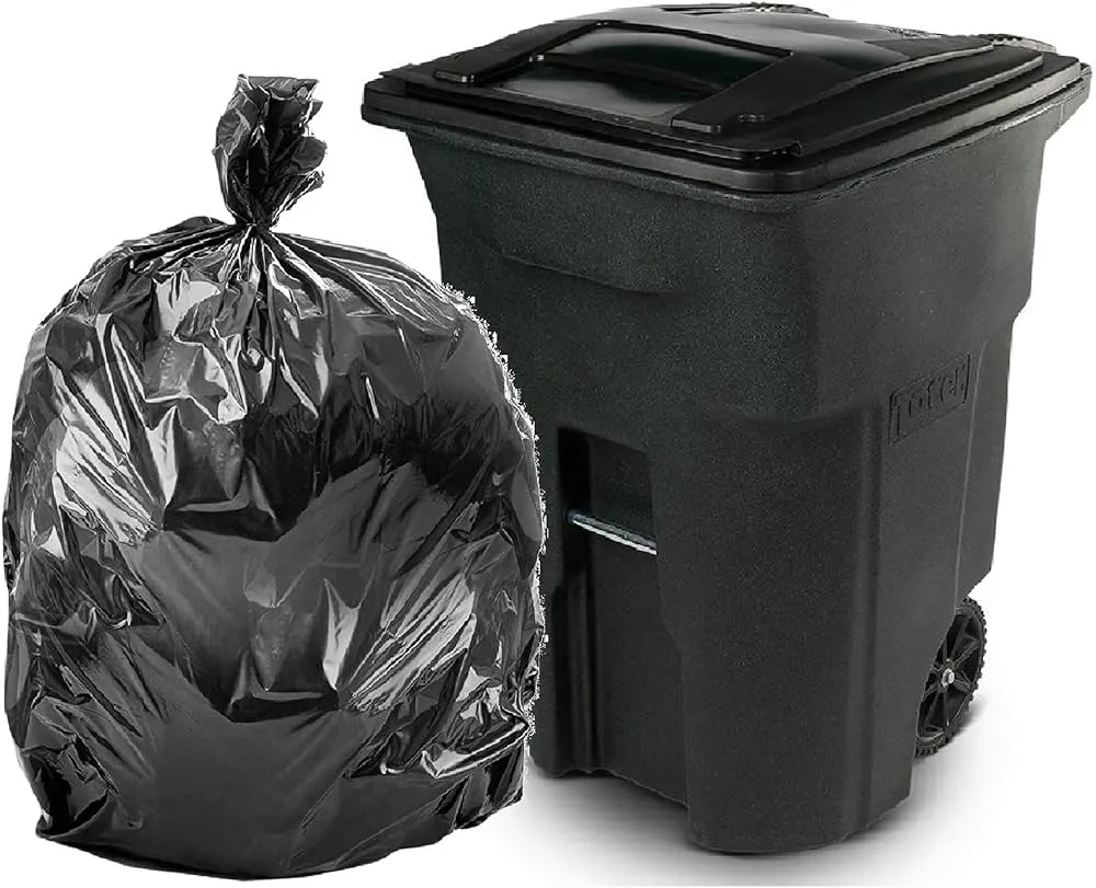 1.5 mil Heavy DutyTrash Bags Black 45 Gallon