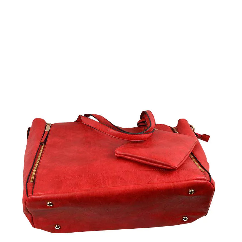 3 in 1 Side Zipper Women's Tote Handbag set
