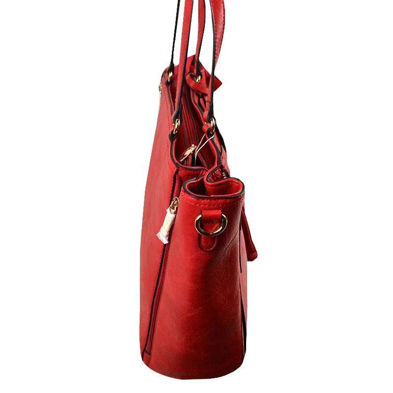 3 in 1 Side Zipper Women's Tote Handbag set