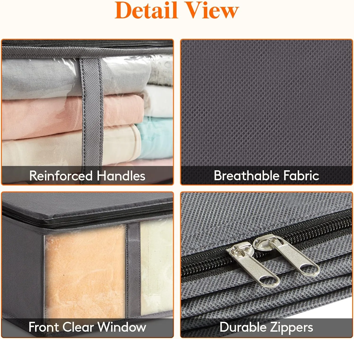 6-Pack Large Under Bed Storage Containers with 40L Capacity and See-Through Window