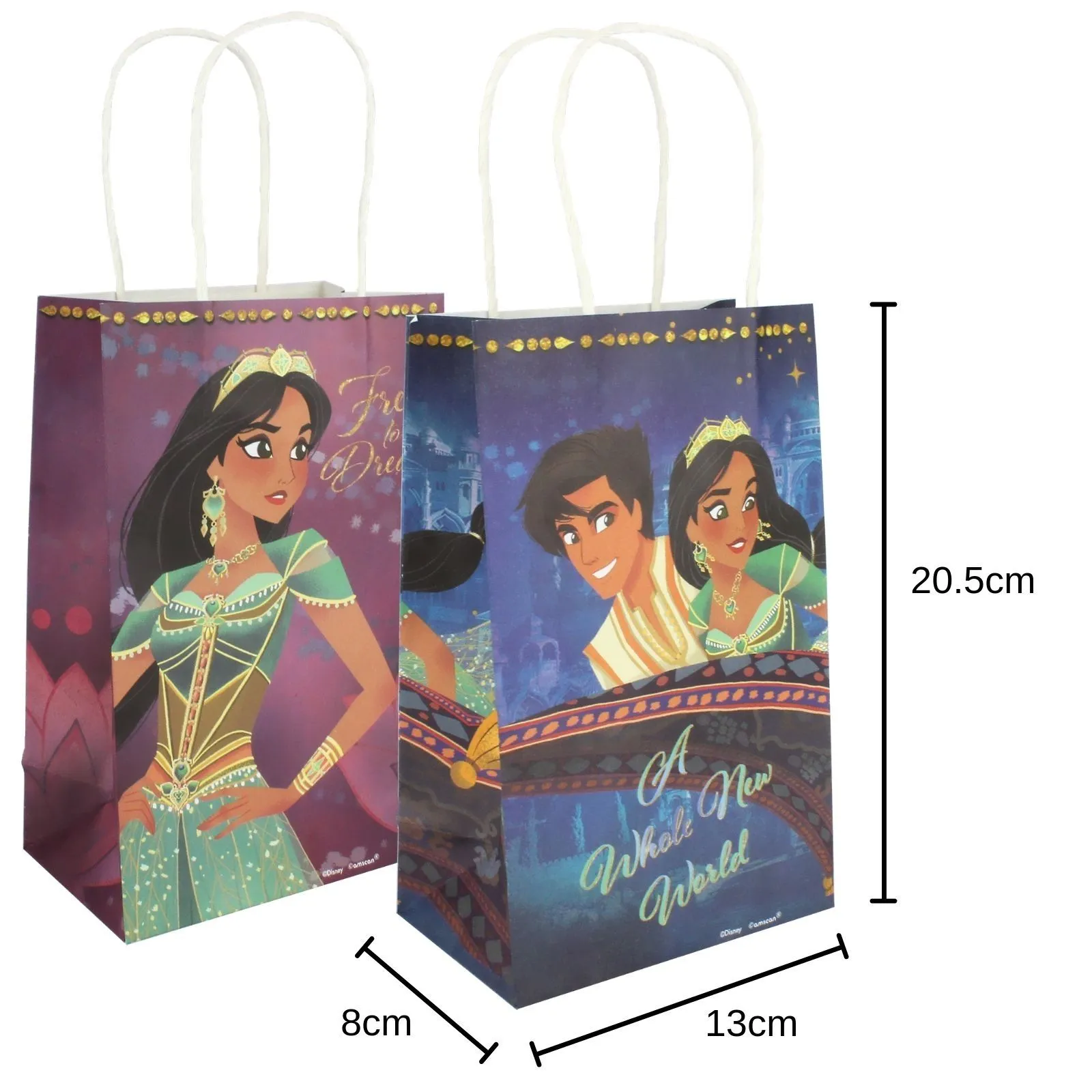 Aladdin Printed Kraft Bags 8pk
