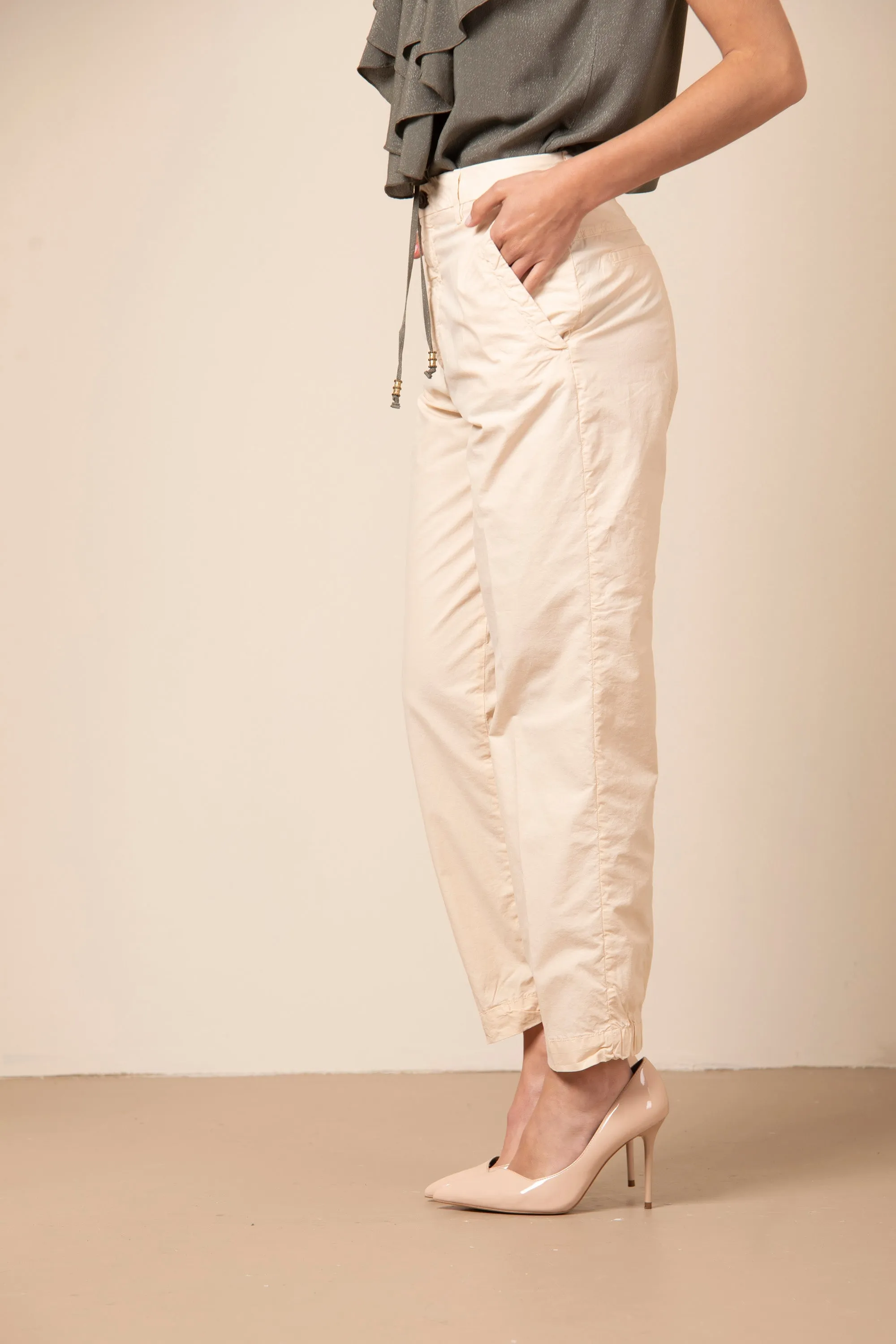 Birkin Chino pantalone chino donna in tela paracadute curvy