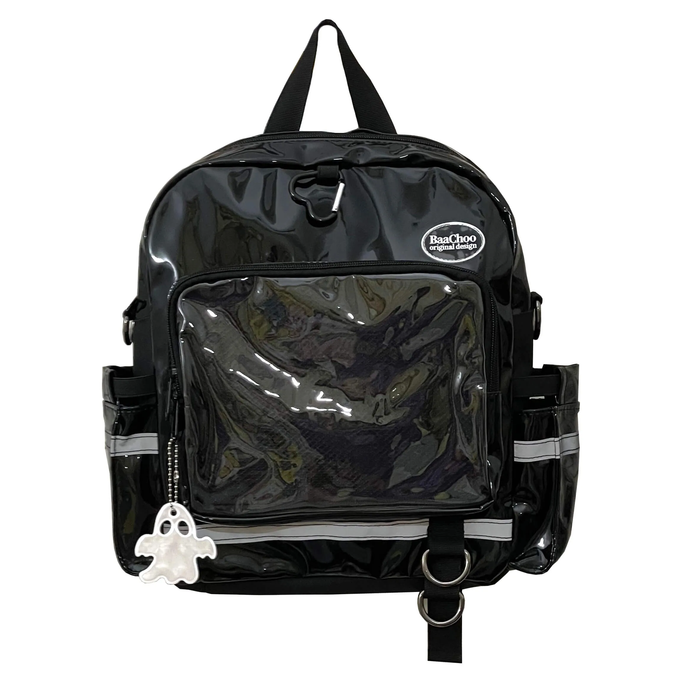 Black Laser PU Ita Backpack Crossbody Bag Halloween