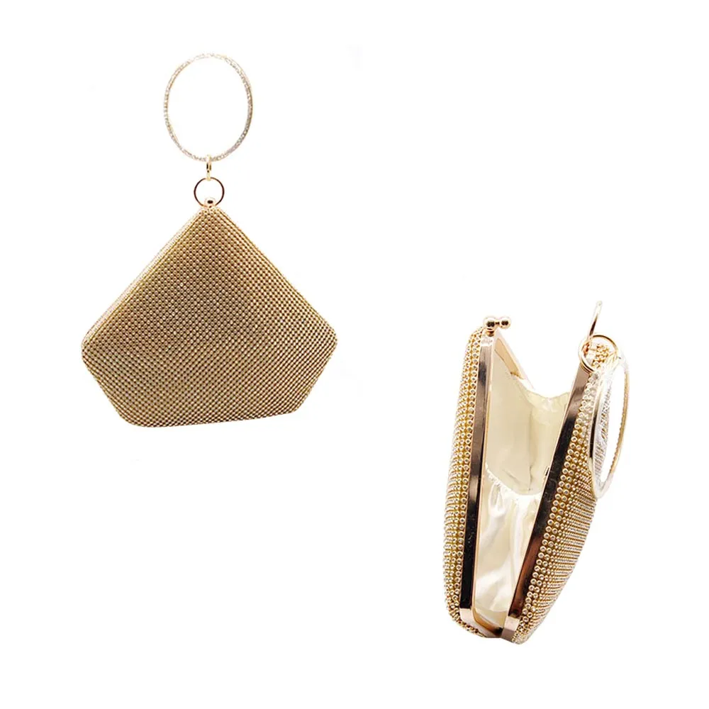 Bling Angled Evening Tote Crossbody Bag