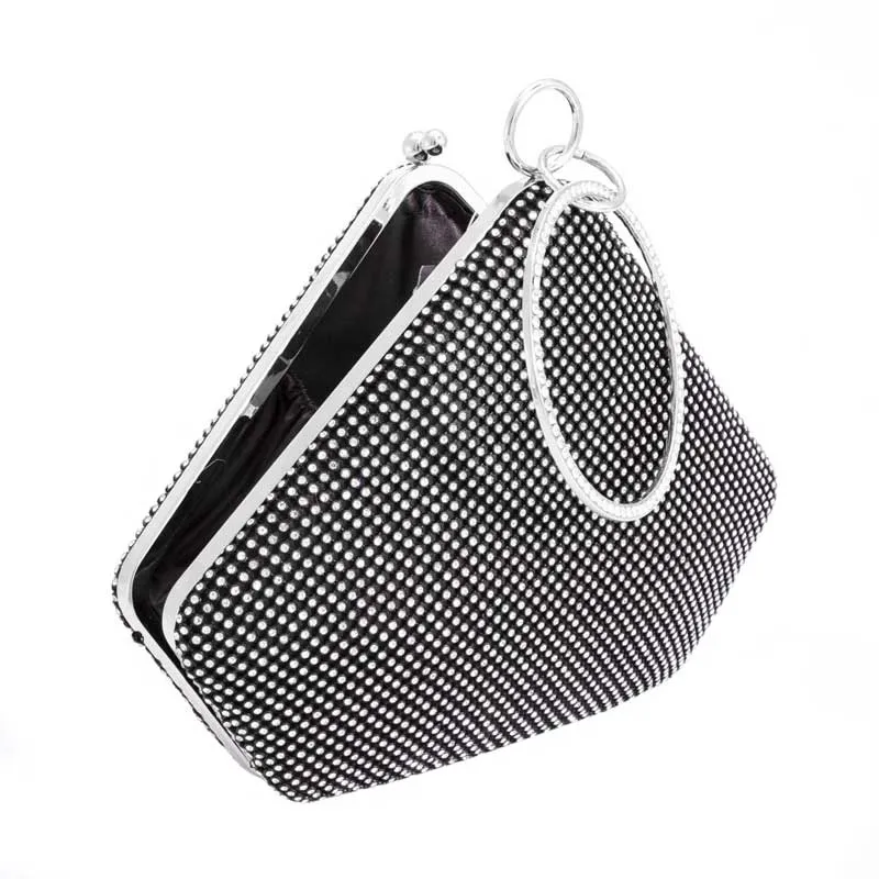 Bling Angled Evening Tote Crossbody Bag