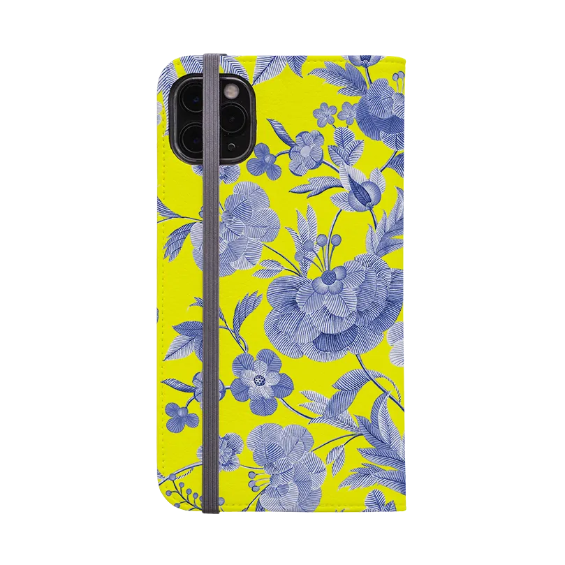 Blue Tapestry Yellow Wallet case