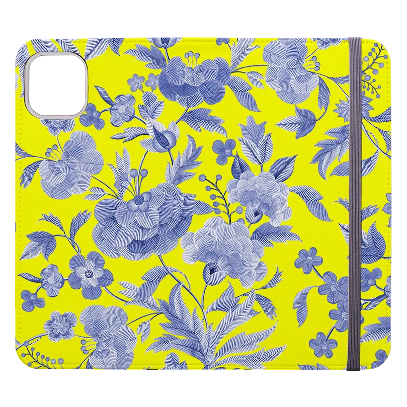 Blue Tapestry Yellow Wallet case