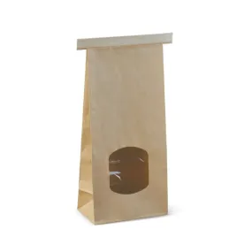 Brown Medium Window Tin-Tie Bags - 246 x 115 x 72