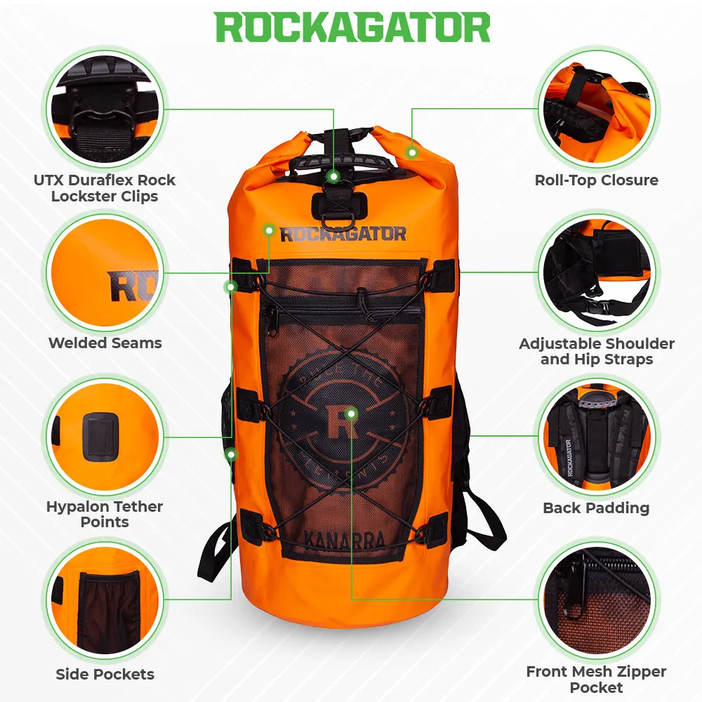 Bundle Special Kanarra 90L Sunset Orange Waterproof Backpack and 2 Dry Bags