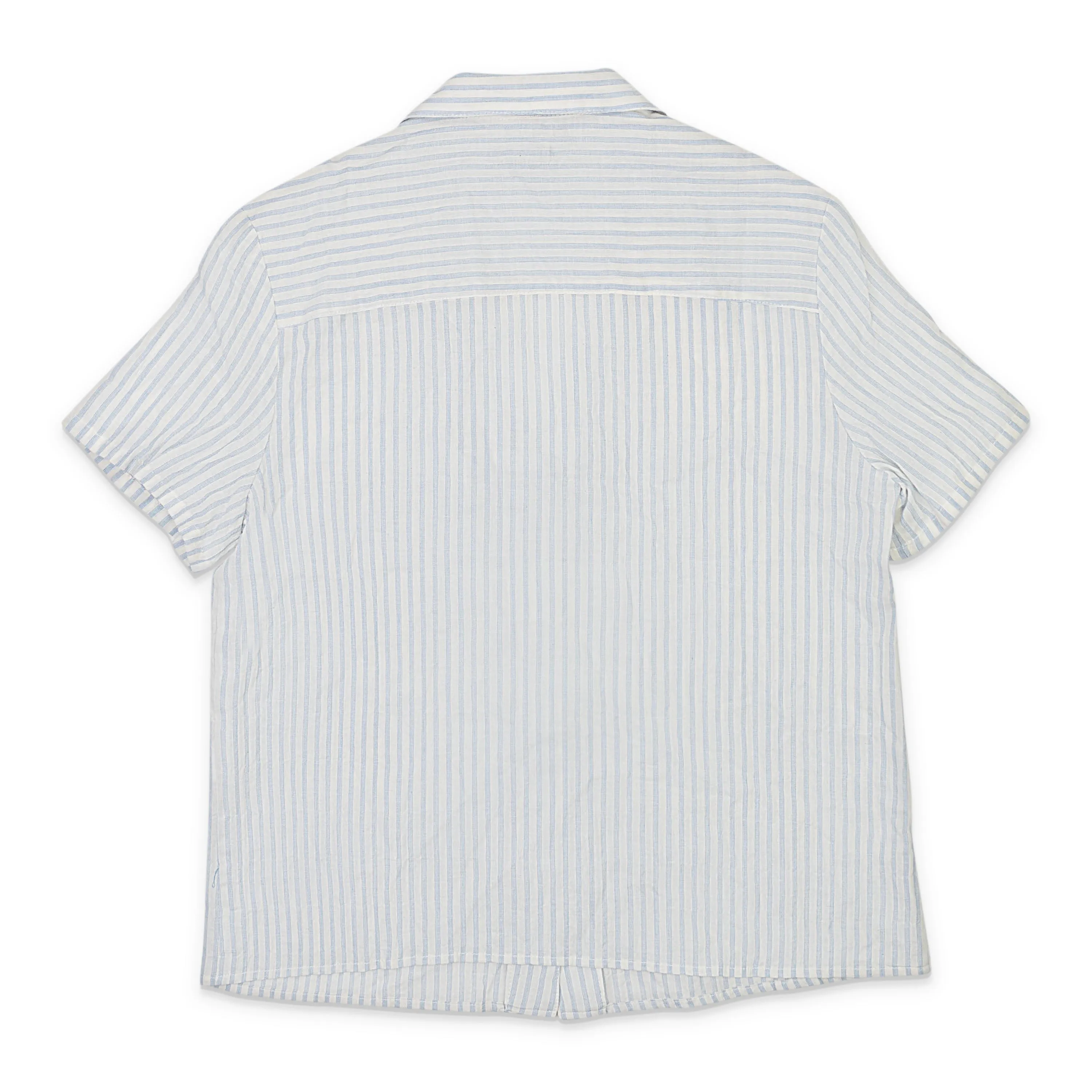 CALLIPYGIAN STRIPE BLUE BOWLING SHIRT