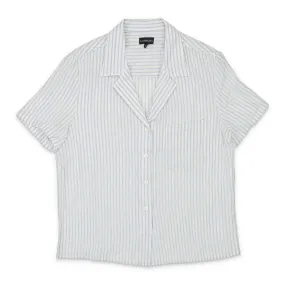 CALLIPYGIAN STRIPE BLUE BOWLING SHIRT