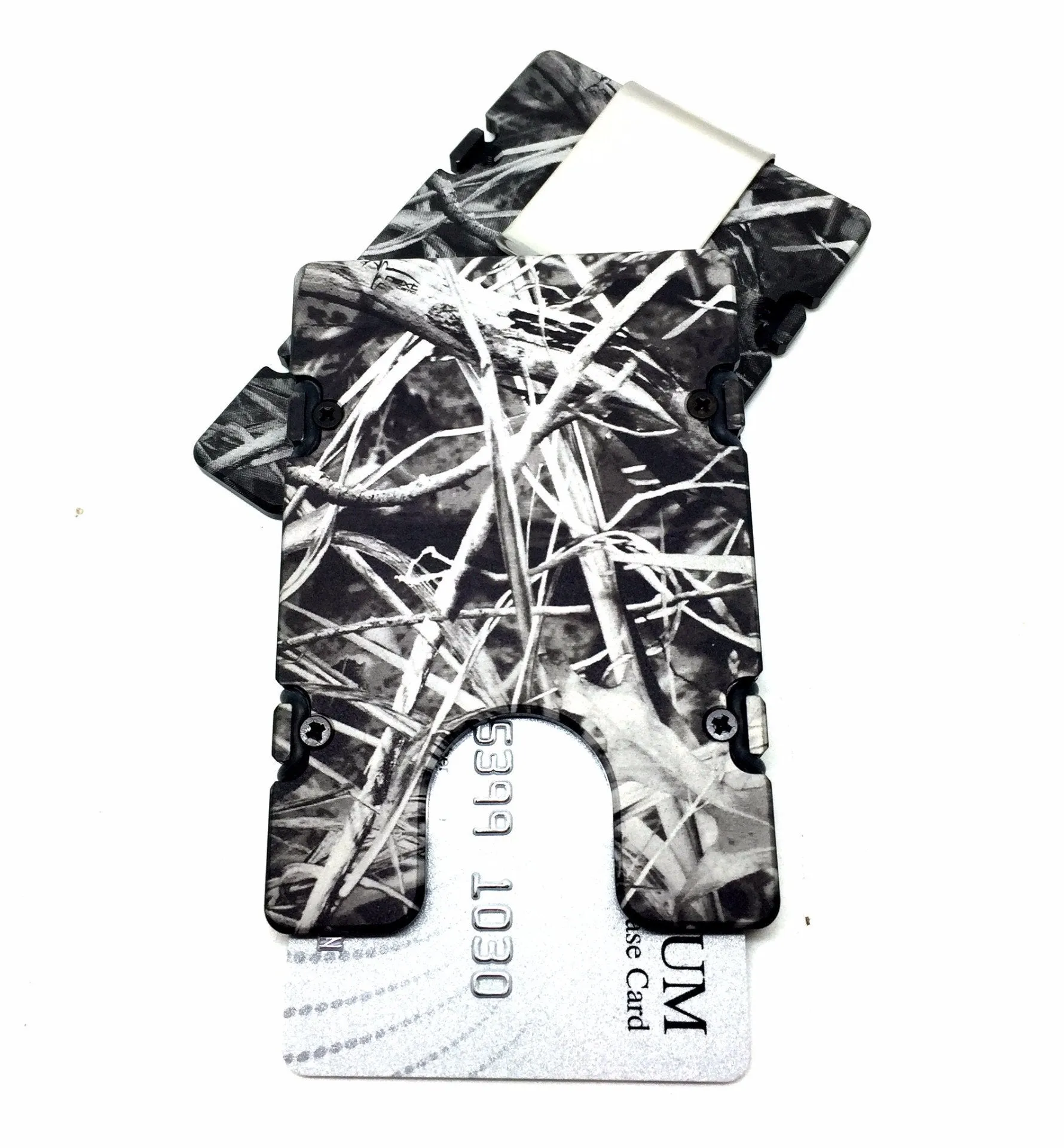Camo Black and White Pattern - Billetvault Aluminum Wallet