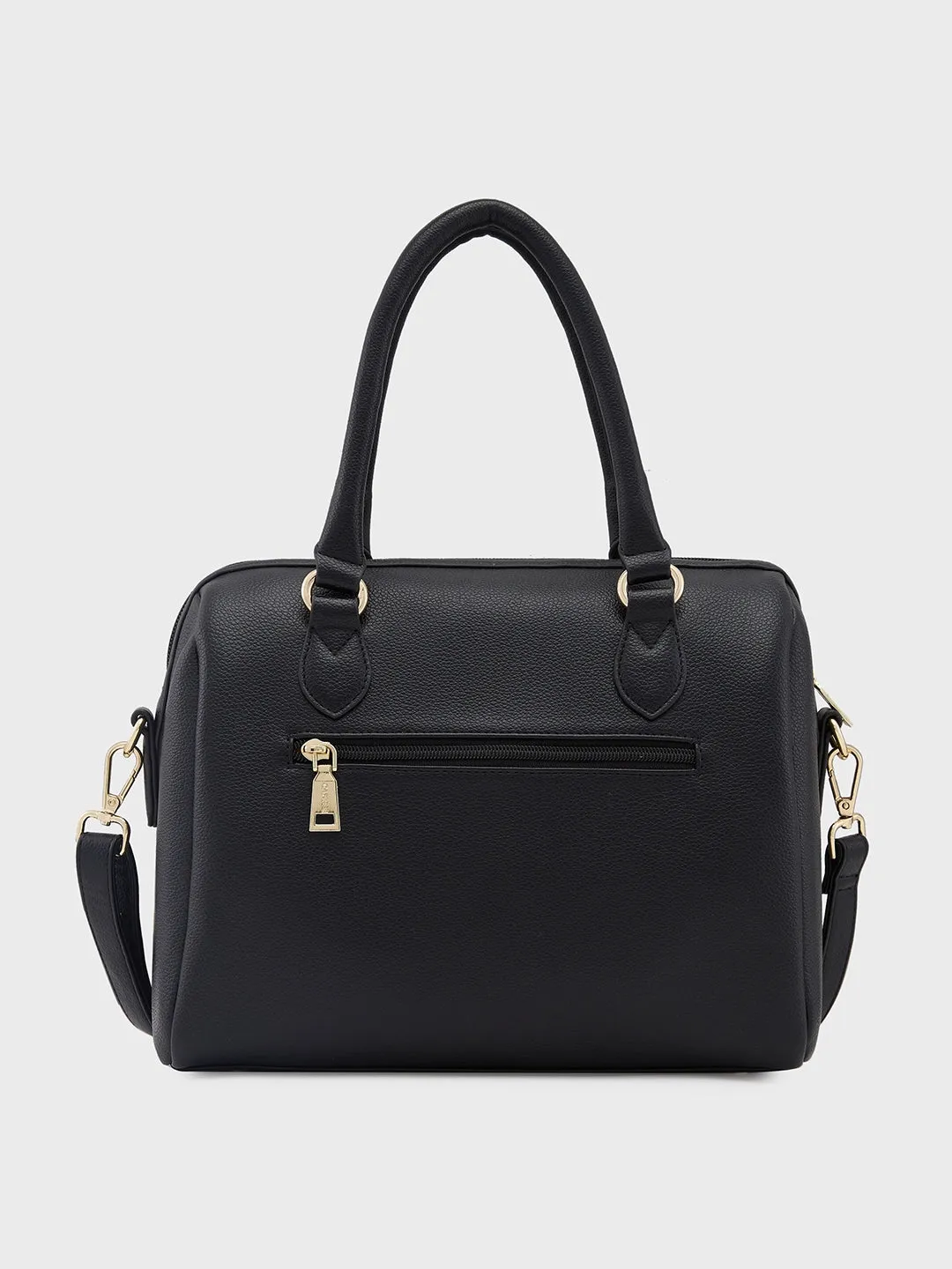 Caprese Erica Satchel Medium Black Embroidered Women'S Handbag Black