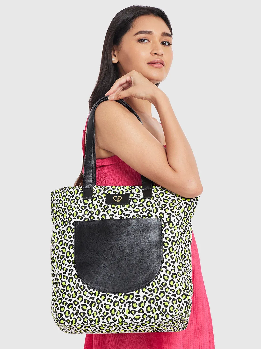 Lime Green Large Karel Caprese Tote Bag - Stylish and Spacious Handbag