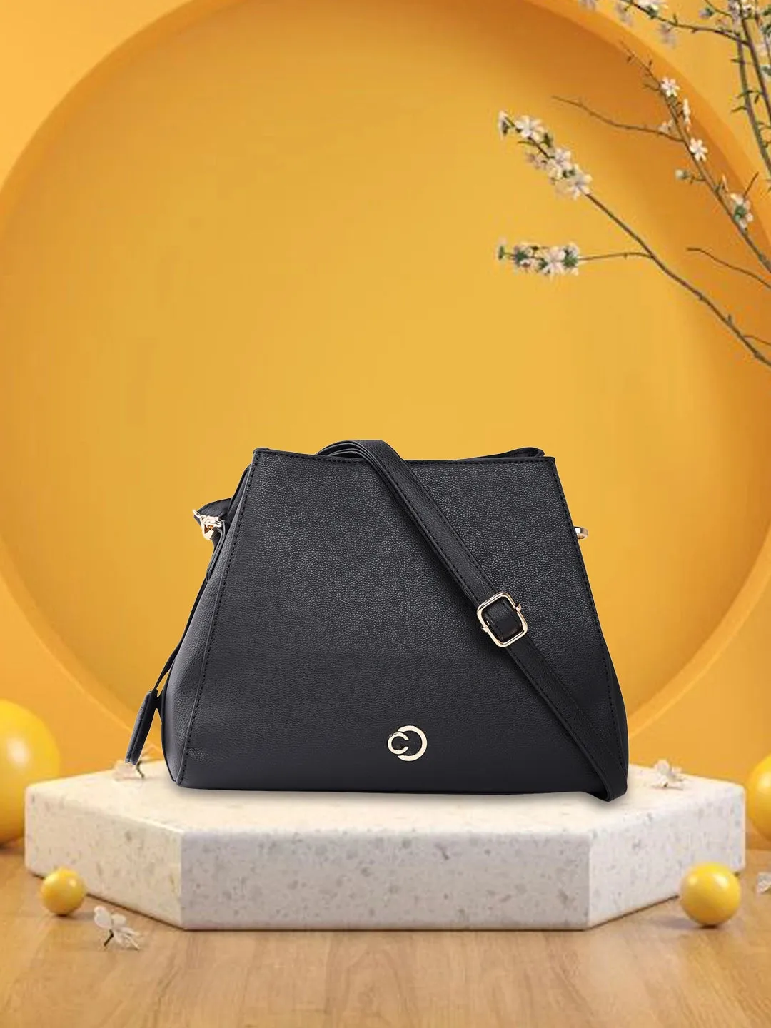 Caprese Milan Satchel Small Solid Women'S Handbag Black