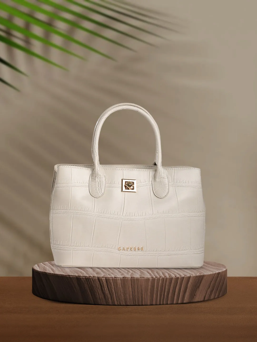Caprese Mink Satchel Small Women Handbag |Shoulder Bag With Double Handle Beige
