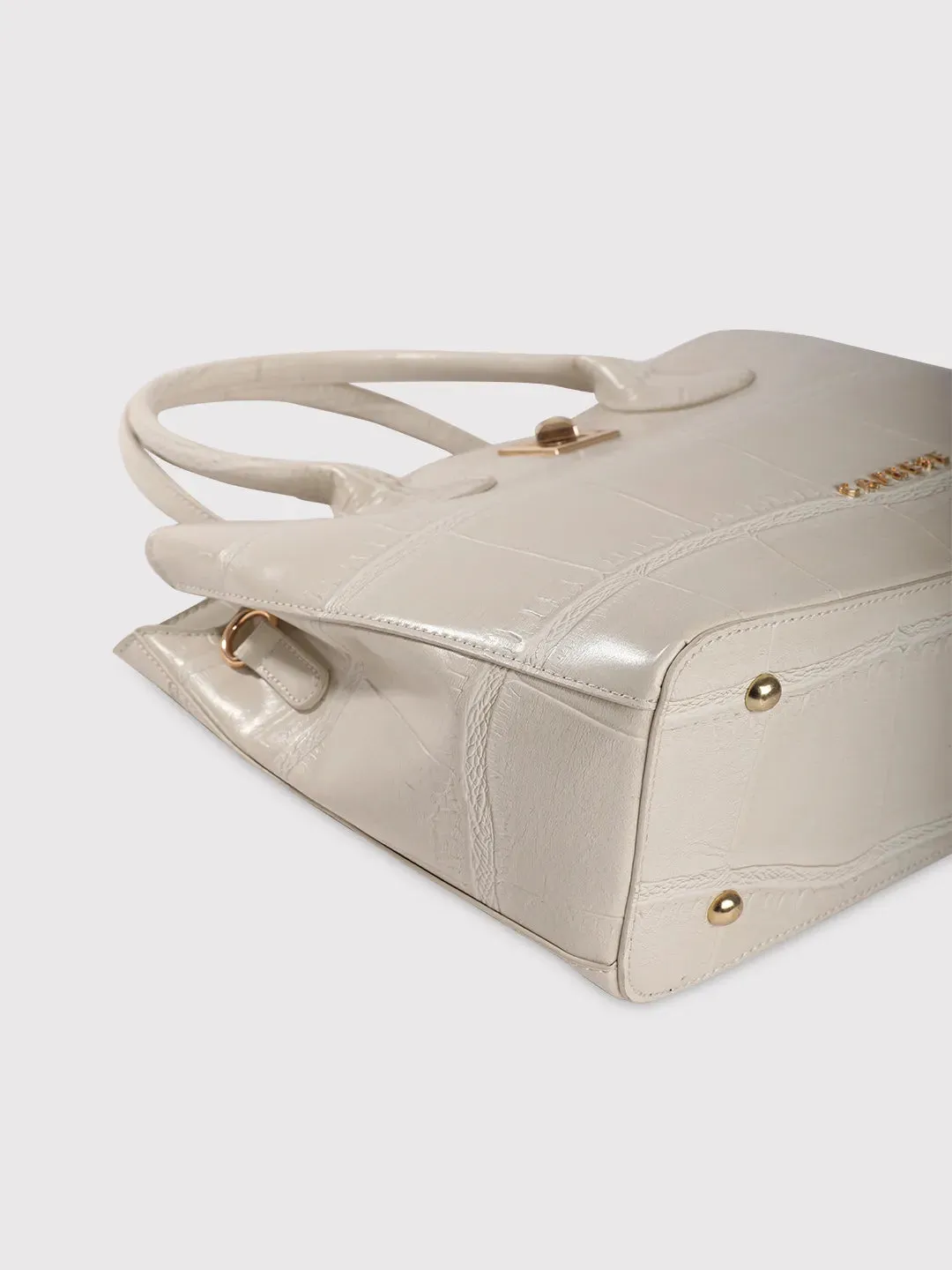 Caprese Mink Satchel Small Women Handbag |Shoulder Bag With Double Handle Beige