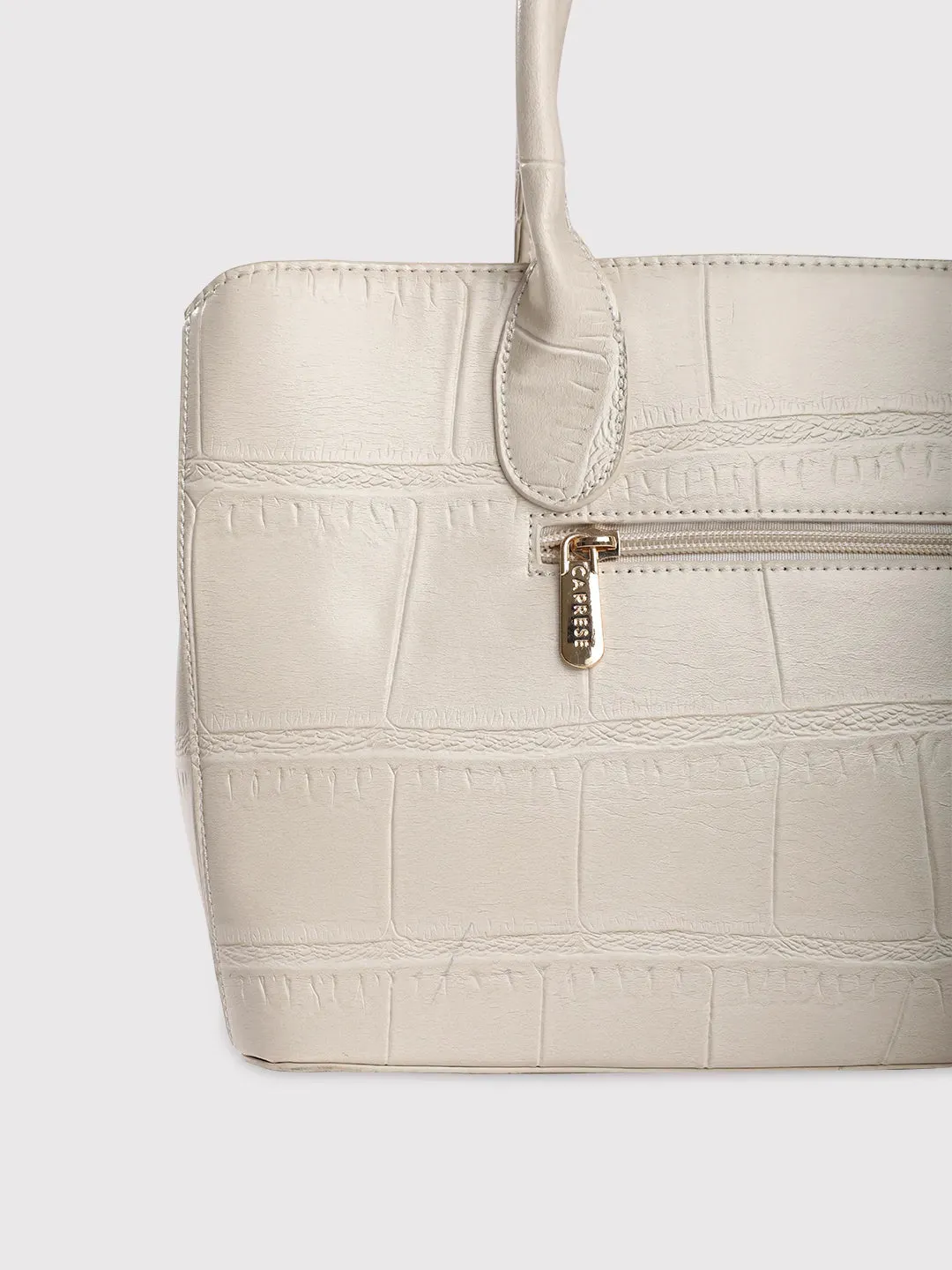 Caprese Mink Satchel Small Women Handbag |Shoulder Bag With Double Handle Beige