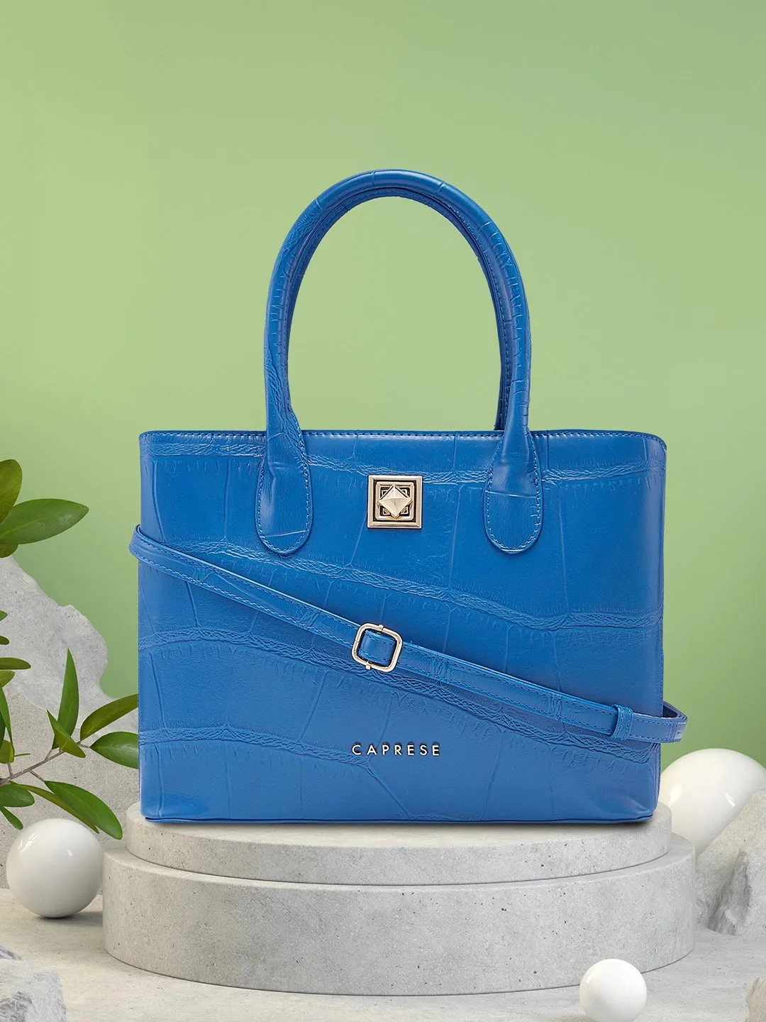 Caprese Mink Satchel Small Women Handbag |Shoulder Bag With Double Handle Ultramarine