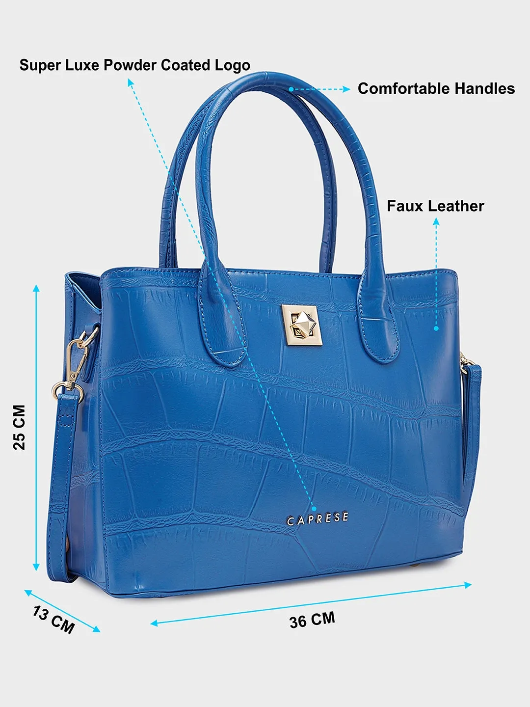 Caprese Mink Satchel Small Women Handbag |Shoulder Bag With Double Handle Ultramarine