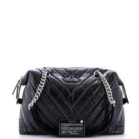 CC Bowling Bag Chevron Aged Calfskin Medium