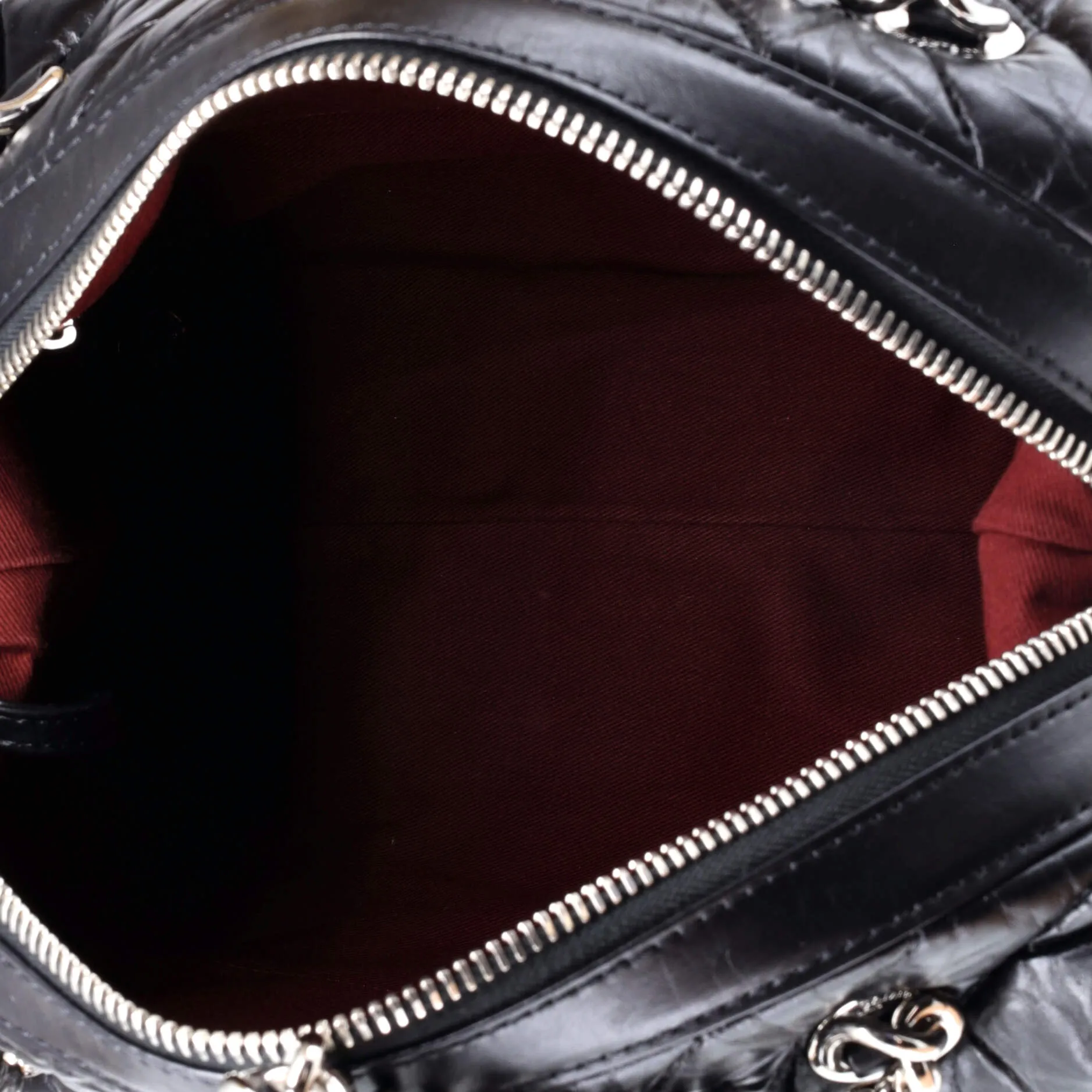 CC Bowling Bag Chevron Aged Calfskin Medium