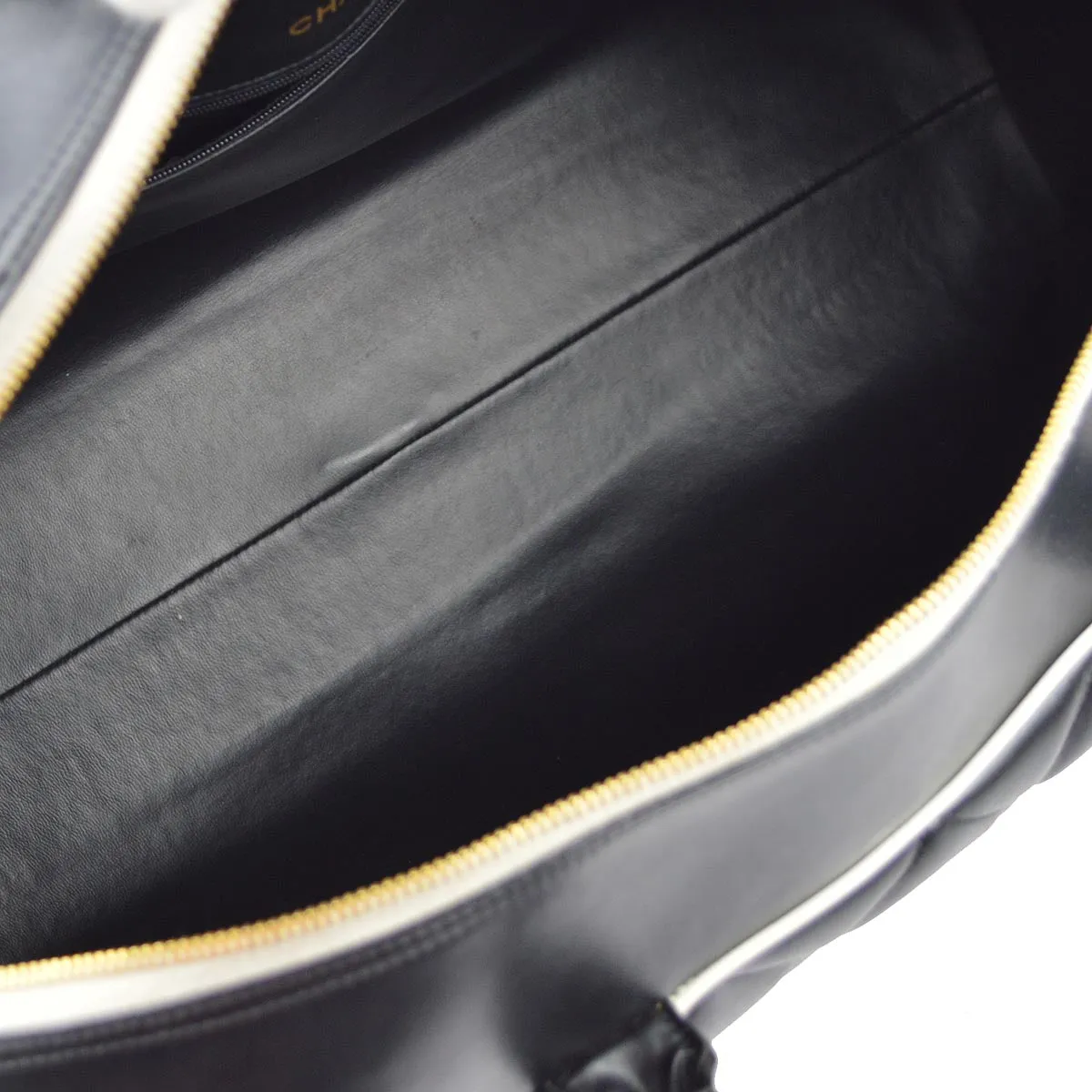 Chanel * 1994-1996 Black Calfskin Travel Bowling Bag