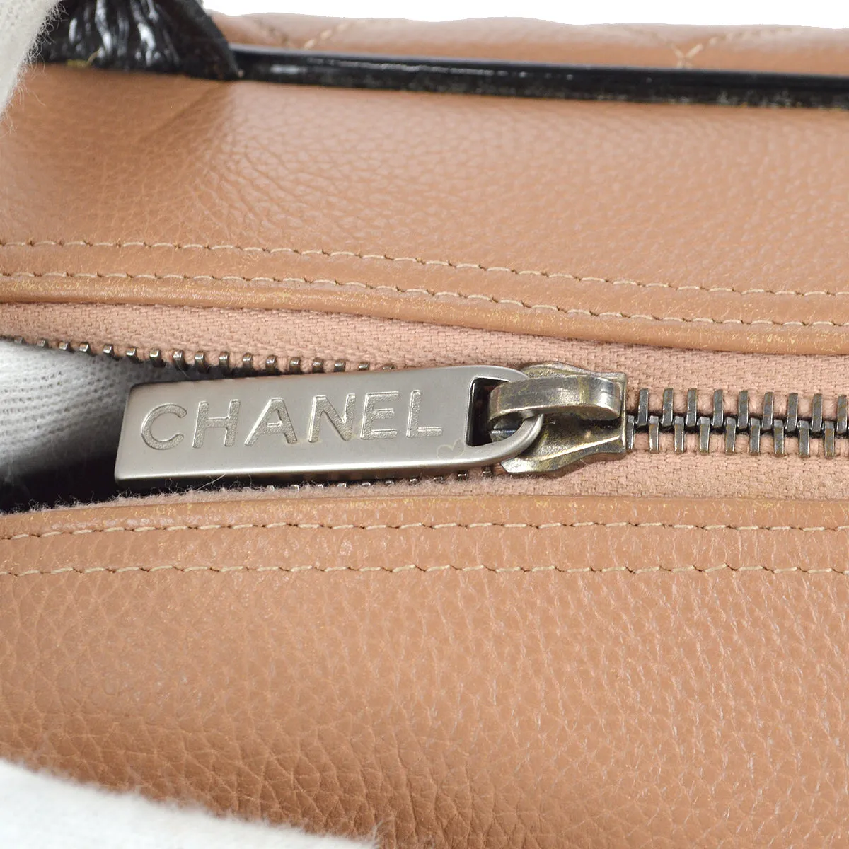 Chanel * 2001-2003 Bowling Bag 27 Pink Beige Caviar