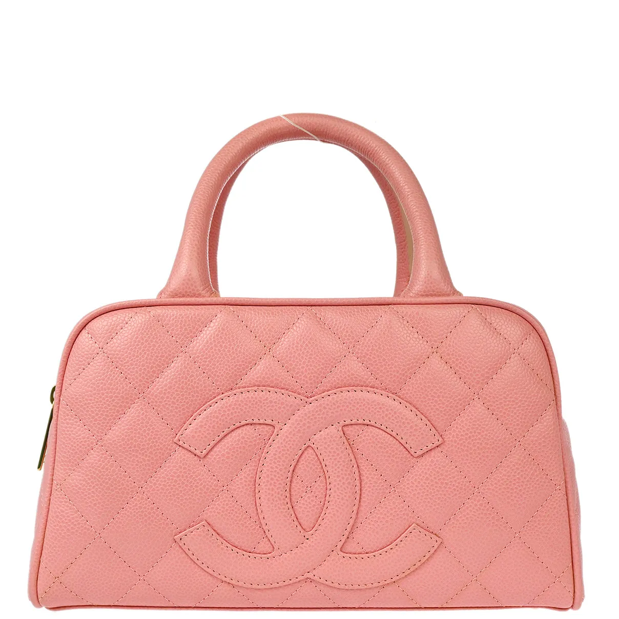 Chanel 2003-2004 Pink Caviar Bowling Bag 27