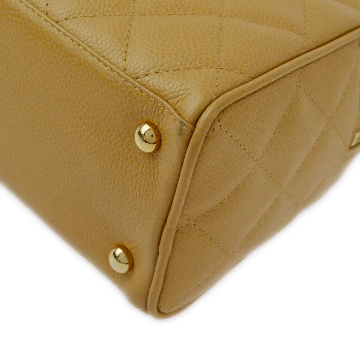 Chanel 2004-2005 Beige Caviar Bowling Bag 27