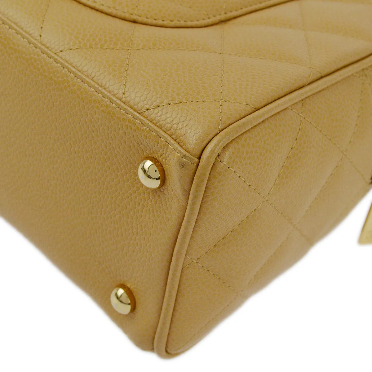 Chanel 2004-2005 Beige Caviar Bowling Bag 27
