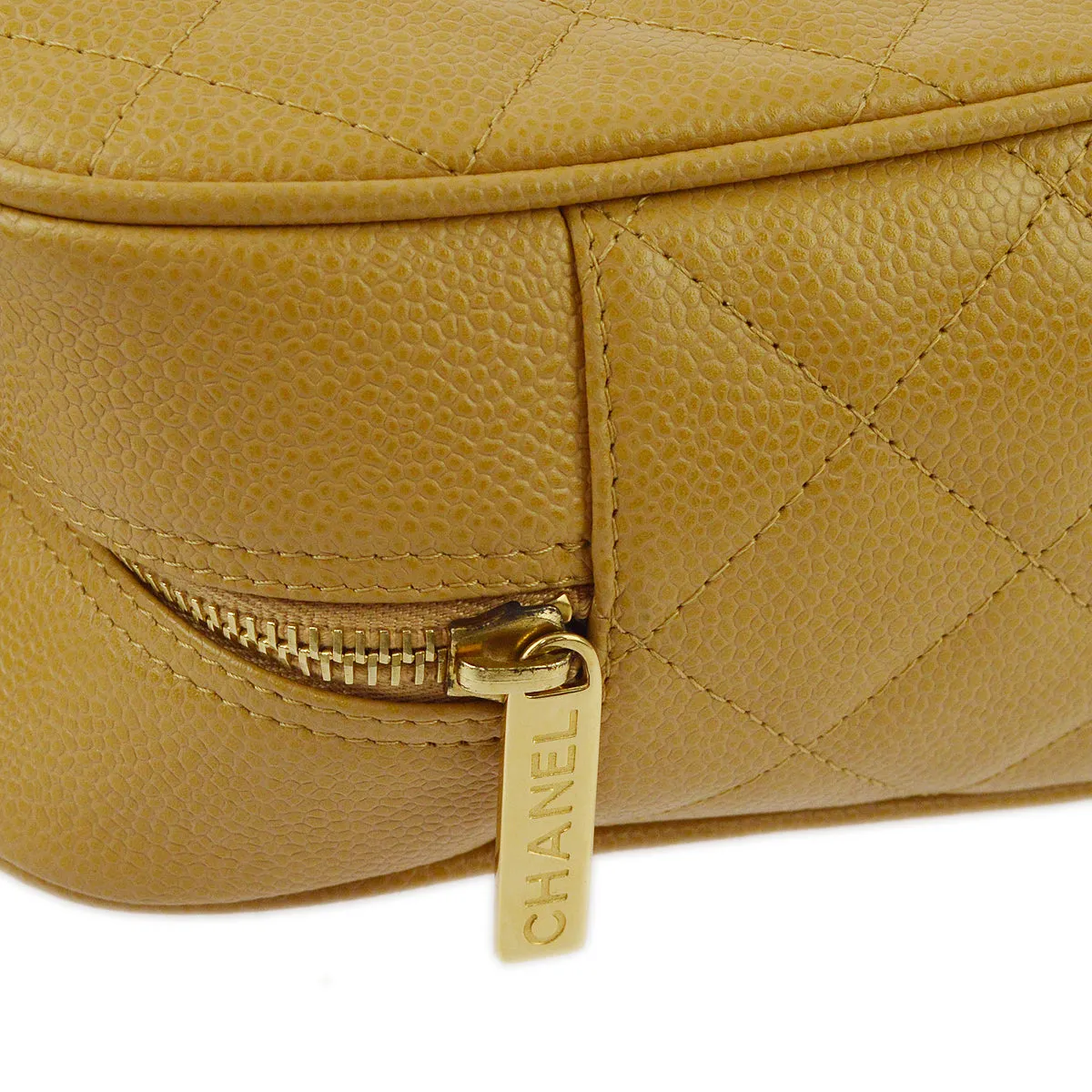 Chanel 2004-2005 Beige Caviar Bowling Bag 27