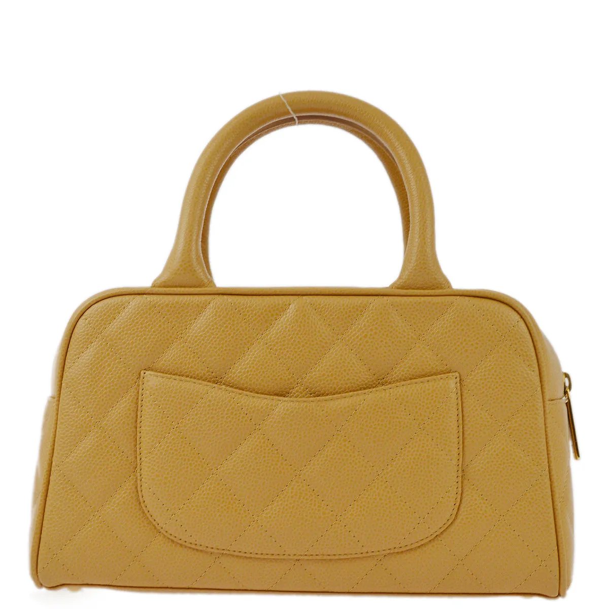 Chanel 2004-2005 Beige Caviar Bowling Bag 27