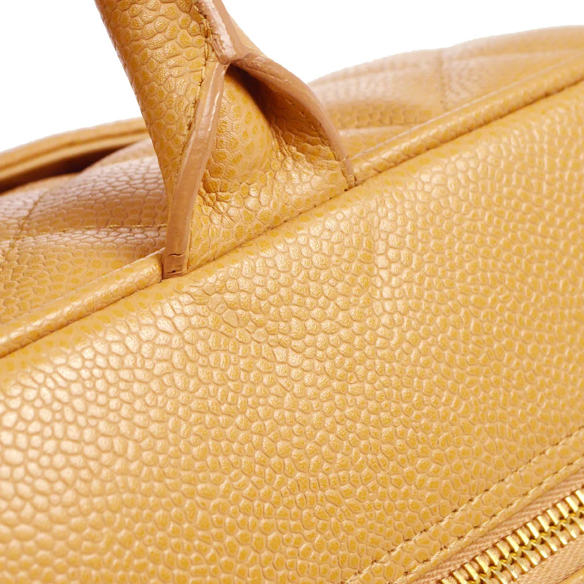 Chanel 2004-2005 Bowling Bag 37 Beige Caviar