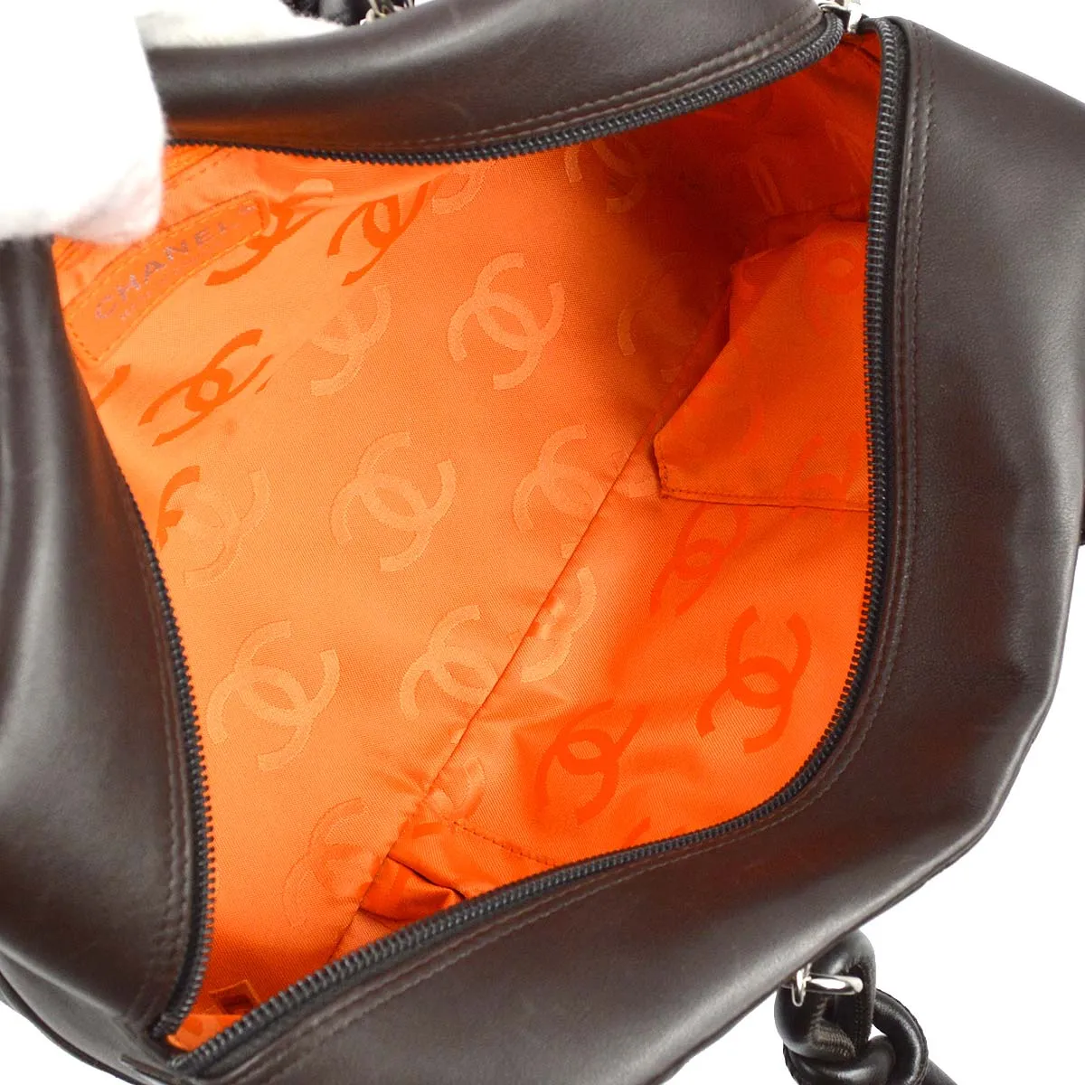 Chanel 2005-2006 Brown Calfskin Cambon Ligne Bowling Bag