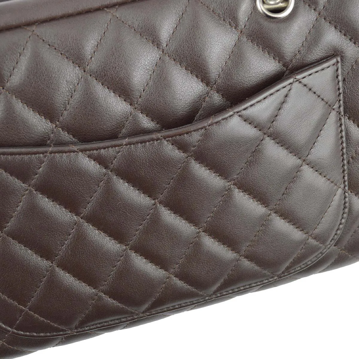 Chanel 2005-2006 Brown Calfskin Cambon Ligne Bowling Bag