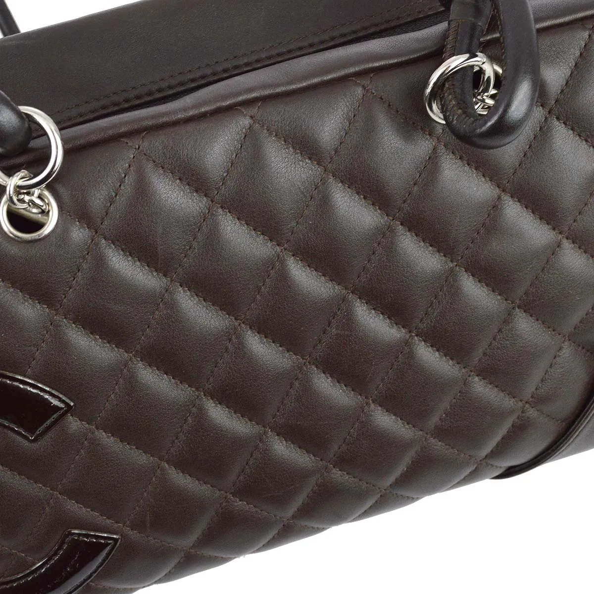 Chanel 2005-2006 Brown Calfskin Cambon Ligne Bowling Bag