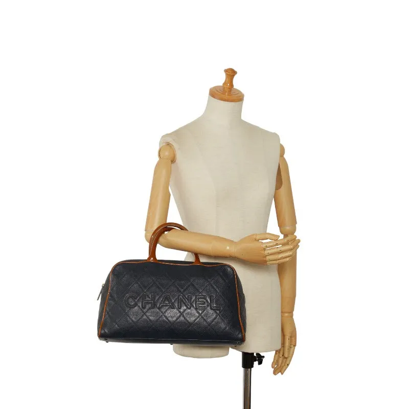 Chanel Brown Caviar Bowling Bag 27