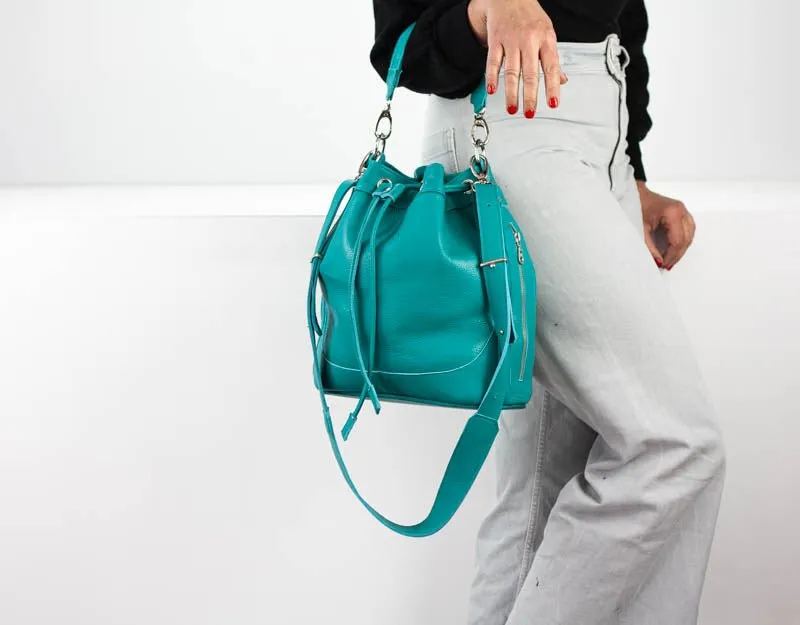 Danae bag - Turquoise leather