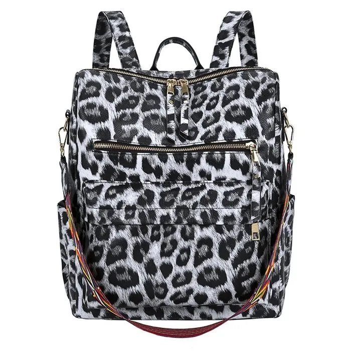 Fashion Leopard Print Multi Large Backpack