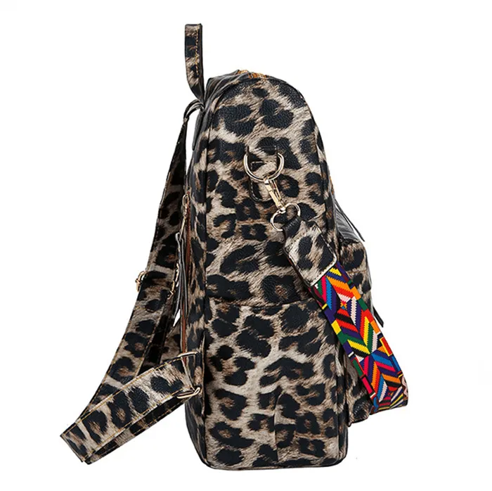 Fashion Leopard Print Multi Large Backpack