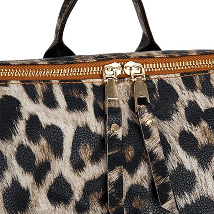Fashion Leopard Print Multi Large Backpack