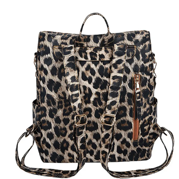 Fashion Leopard Print Multi Large Backpack
