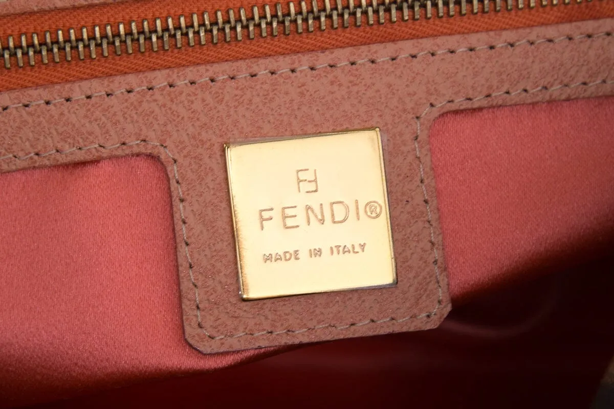 Fendi Brown Zucca Print Baguette Limited Edition Floral Embellishment Handbag