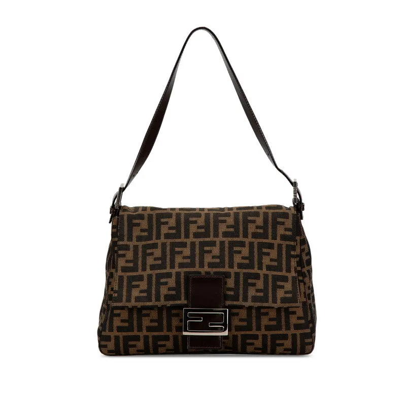 Fendi Canvas Leather Mamma Bucket Handbag