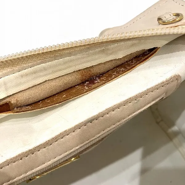 Fendi Leather Nylon Woven Metal Handle Handbag