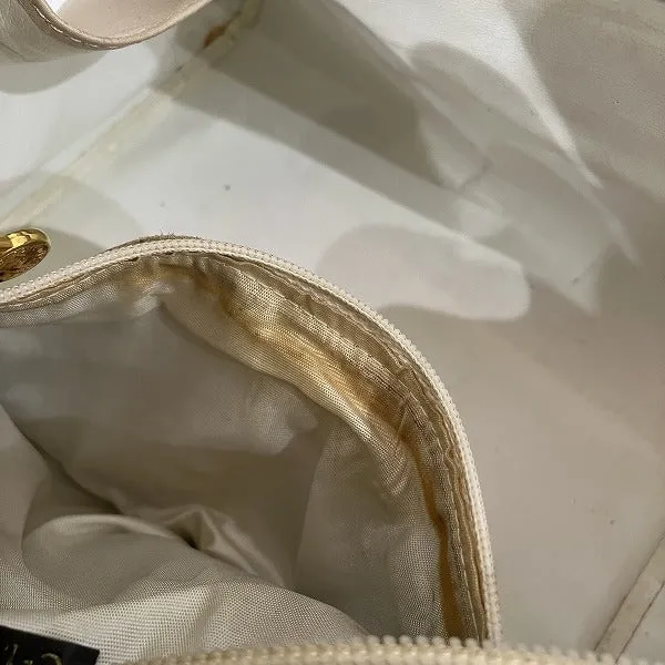 Fendi Leather Nylon Woven Metal Handle Handbag