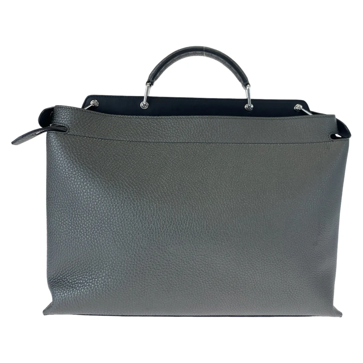 Fendi Peekaboo Leather Handbag Gray