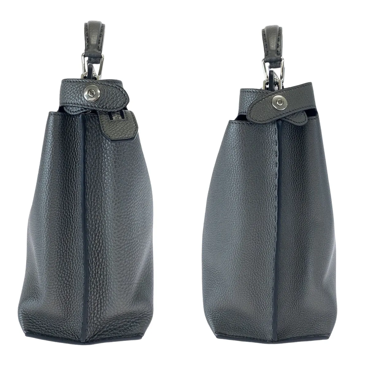 Fendi Peekaboo Leather Handbag Gray