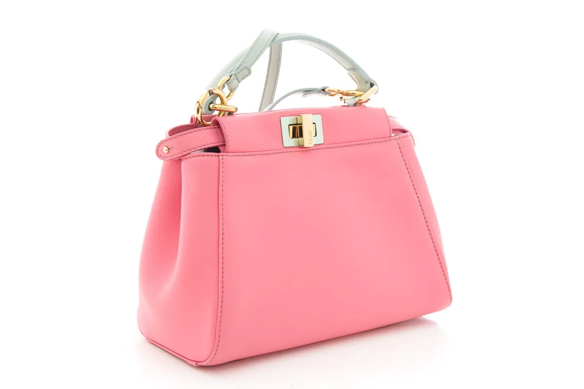 Fendi Pink & Blue Mini Peek-A-Boo Handbag